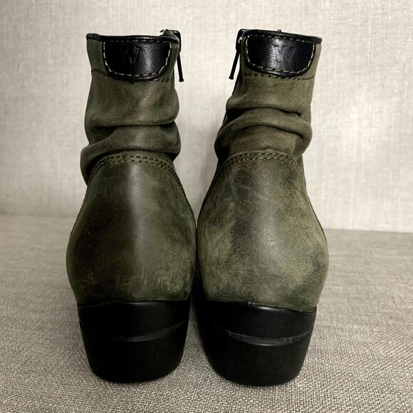 WOLKY Winchester Green Softy Wax Bootie Womens Size EU 40 US 9.5 Leather - Picture 4 of 9